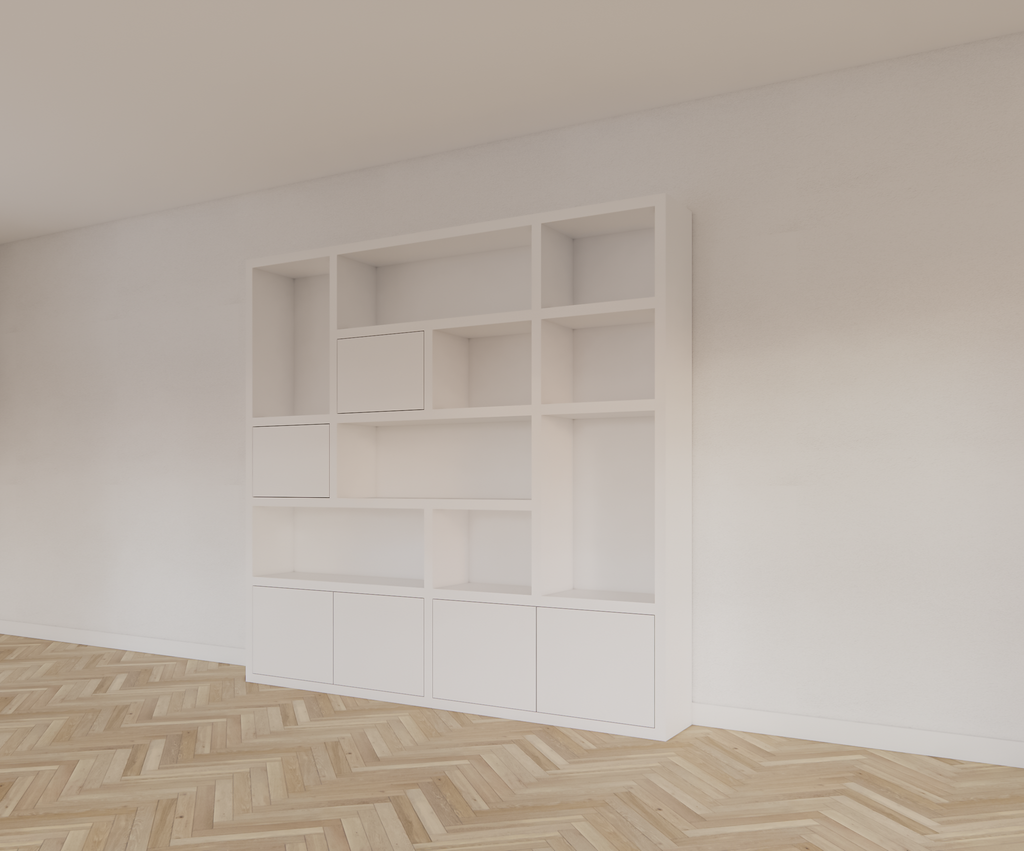 Vlore Fächerschrank - 250x35x240H cm - push to open Türen - Oberschrank 2 Türen - schlichte Ausführung