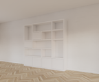 Vlore Fächerschrank - 250x35x240H cm - push to open Türen - Oberschrank 2 Türen - schlichte Ausführung