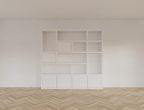 Vlore Fächerschrank - 250x35x240H cm - push to open Türen - Oberschrank 2 Türen - schlichte Ausführung