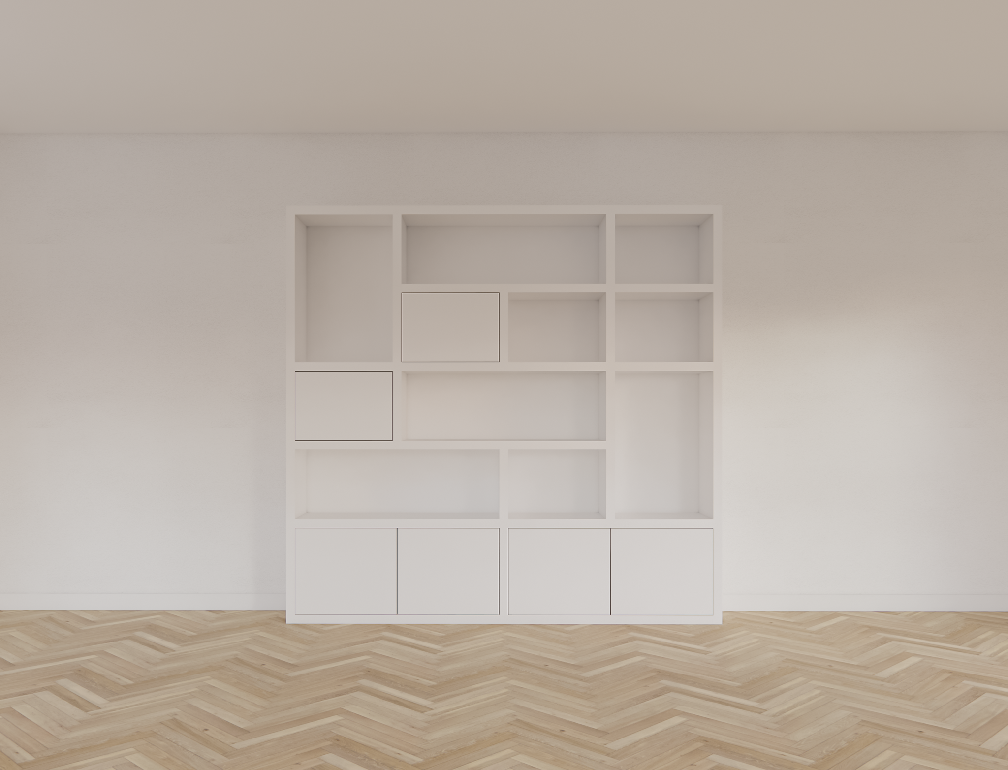 Vlore Fächerschrank - 250x35x240H cm - push to open Türen - Oberschrank 2 Türen - schlichte Ausführung