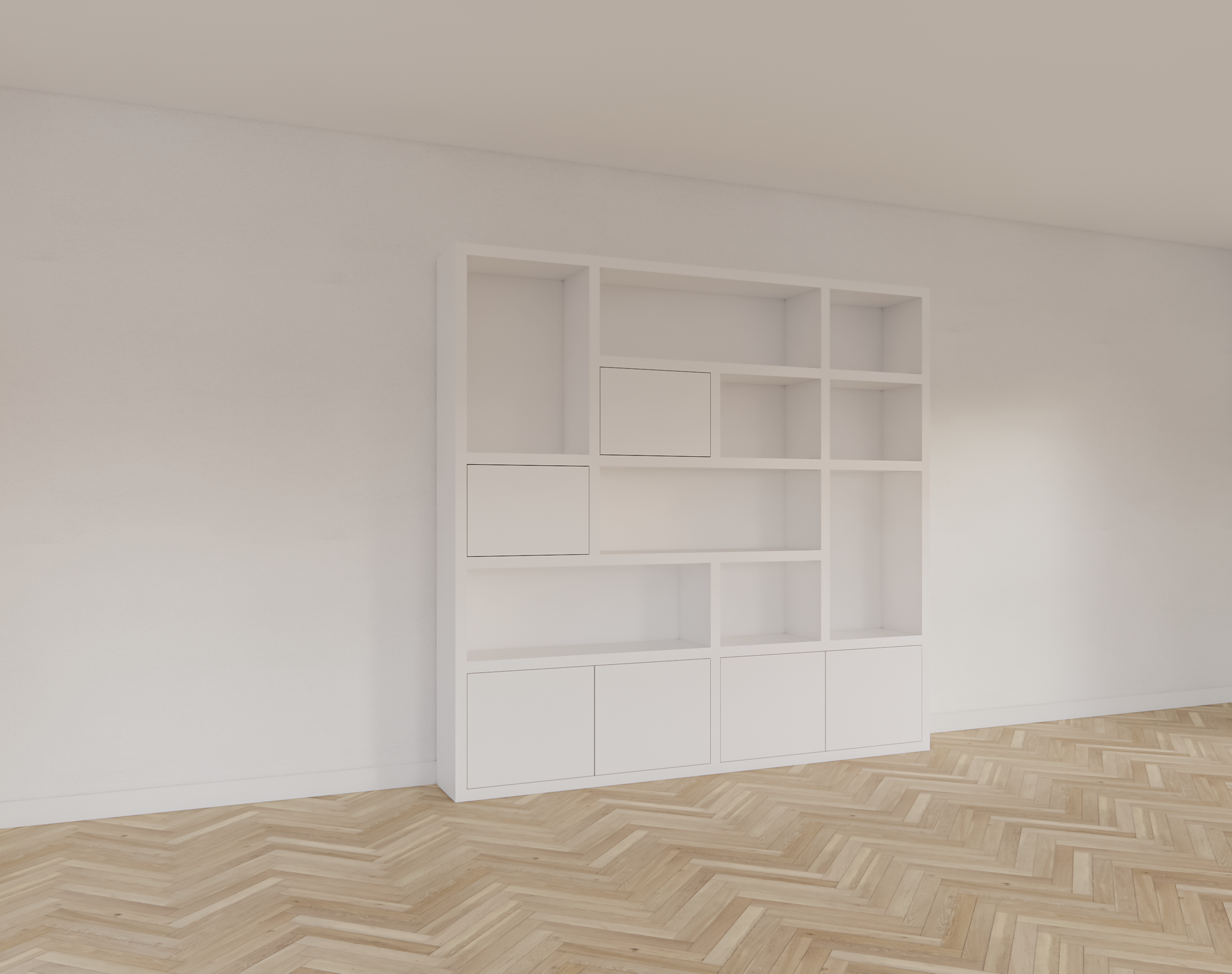 Vlore Fächerschrank - 250x35x240H cm - push to open Türen - Oberschrank 2 Türen - schlichte Ausführung