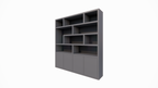 Regal Yukon - 227x50x240H cm - 5cm Regalstärke - schlankes Design - offene Regale - push to open Türen
