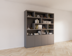 Regal Yukon - 227x50x240H cm - 5cm Regalstärke - schlankes Design - offene Regale - push to open Türen