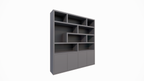Regal Yukon - 227x50x240H cm - 5cm Regalstärke - schlankes Design - offene Regale - push to open Türen