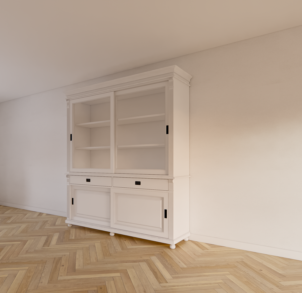 Buffetschrank Zanthus - 200x50x230H cm - runde Beine - Schiebetüren - Soft-Close-Schubladen
