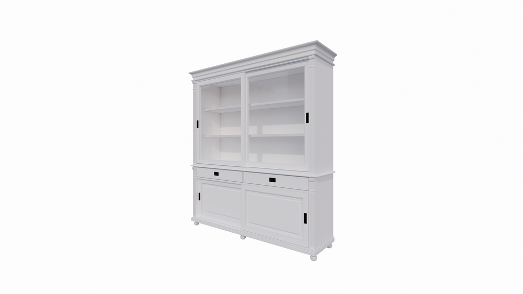 Buffetschrank Zanthus - 200x50x230H cm - runde Beine - Schiebetüren - Soft-Close-Schubladen