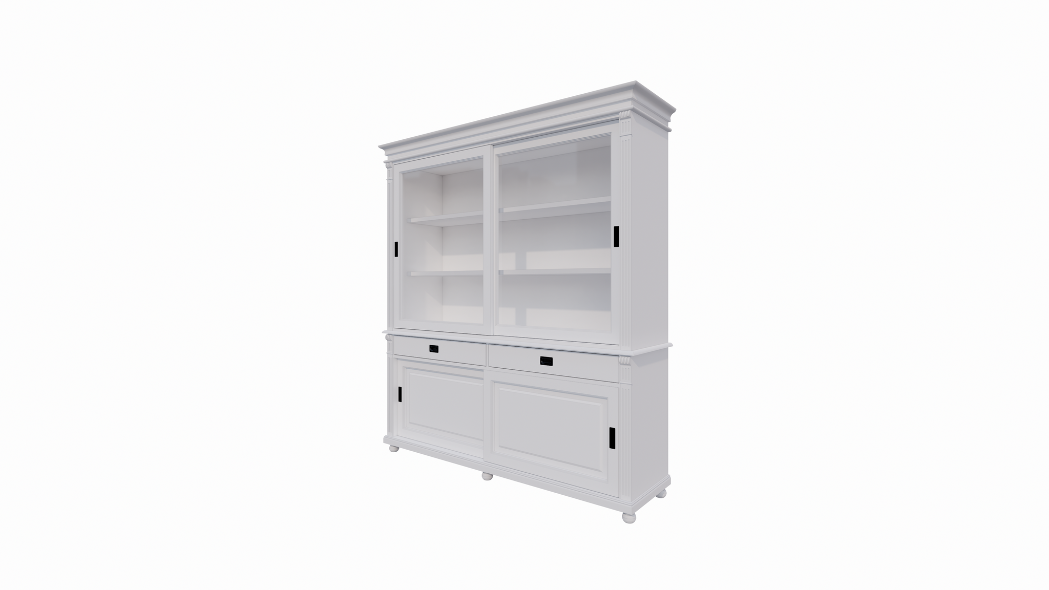 Buffetschrank Zanthus - 200x50x230H cm - runde Beine - Schiebetüren - Soft-Close-Schubladen