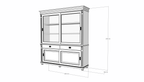 Buffetschrank Zanthus - 200x50x230H cm - runde Beine - Schiebetüren - Soft-Close-Schubladen