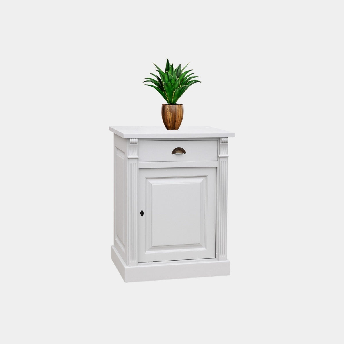 Nachttisch Zwolle - 70x50x90H cm - 1 Schublade - 1 Tür - rustikale, klassische Ausführung