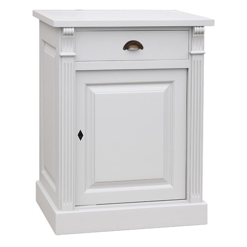 Nachttisch Zwolle - 70x50x90H cm - 1 Schublade - 1 Tür - rustikale, klassische Ausführung